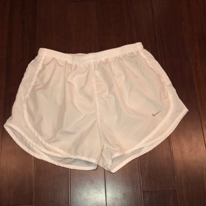 White Nike shorts